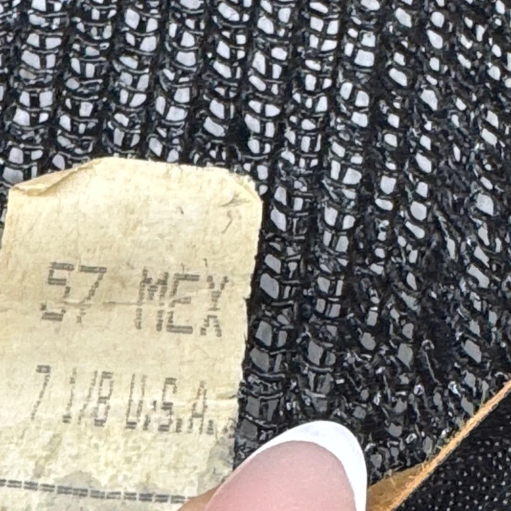 Sombreros Fino Black Cowboy Hat with White Band Size 7 1/8 Made in Mexico HT8796